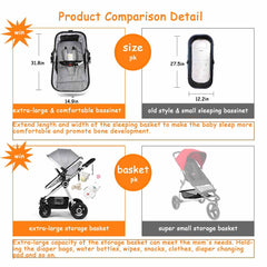 Newborn Baby Stroller Pram Stroller Folding Convertible Carriage Luxury Bassinet Seat