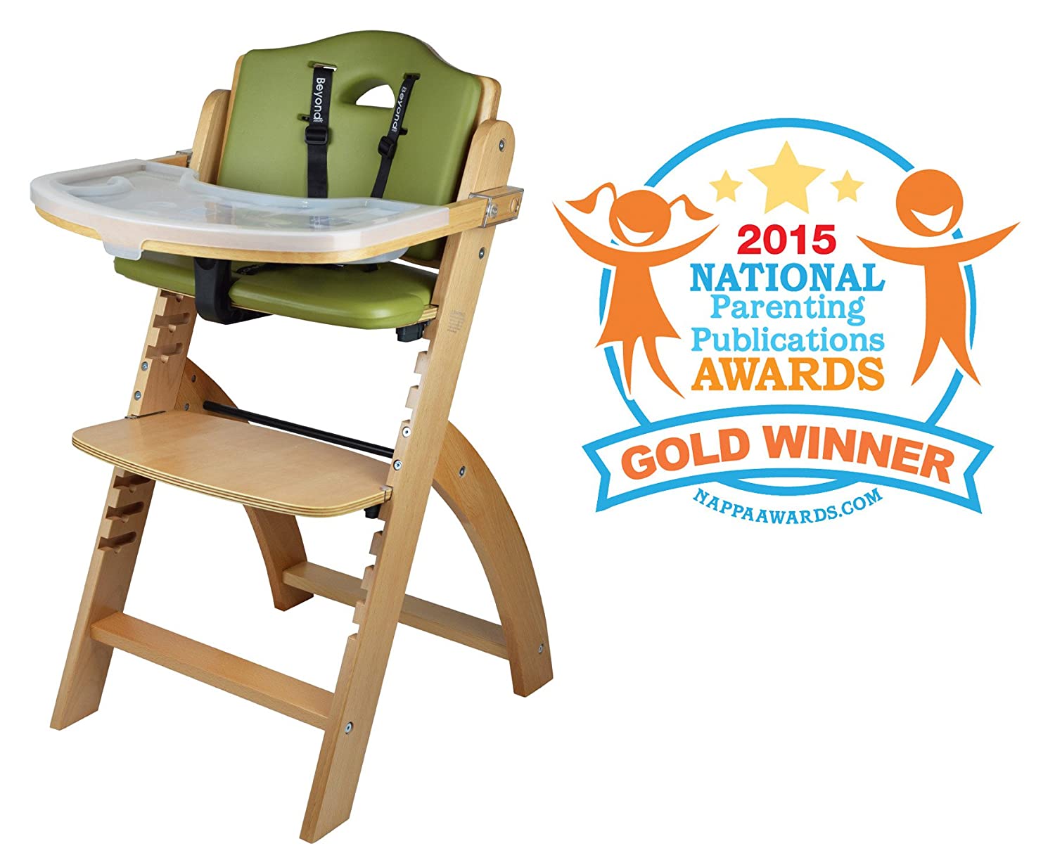 Abiie Beyond Wooden High Chair with Tray. The Perfect Seating Highchair