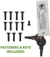 Trident 20 Inch Tall Black Magnetic Pool Child Safety Gate Latch | Keyed Alike | TRIDENT-20-BK-KA