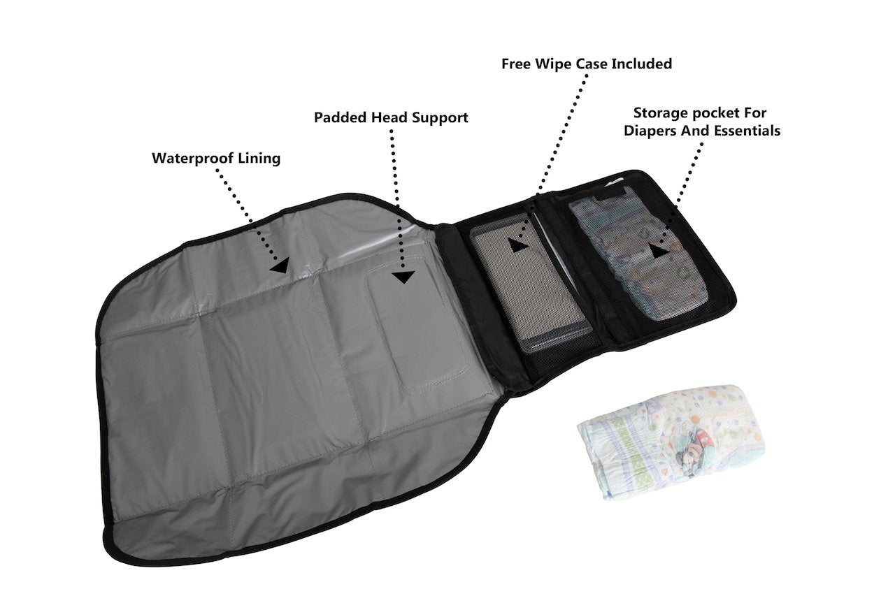 Alphabetz Portable Baby Changing Pad Diaper Bag Mat & Foldable Travel Changing Station