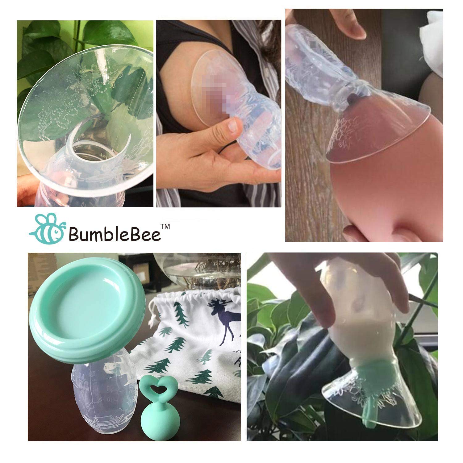Bumblebee Manual Breast Pump with Breastfeeding Milk Saver Stopper