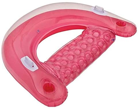 Intex 58859EP Sit 'N Float Inflatable Colorful Floating Tube Loungers with Backrest and Cup Holders for Pool, Lake, and Rivers, 4 Pack (Colors Vary)