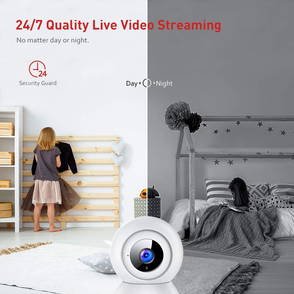Victure 1080P FHD Baby Monitor with Smart Motion Tracking Sound Detection 2.4G WiFi Home Security Camera