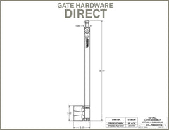 Trident 20 Inch Tall Black Magnetic Pool Child Safety Gate Latch | Keyed Alike | TRIDENT-20-BK-KA