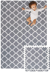 MAT-CHIC Stylish Baby Foam PlayMat - Soft Foam Play mat for Baby, Toddlers, and Kids, Large Non-Toxic Foam Interlocking Floor Tiles for Infant Tummy time