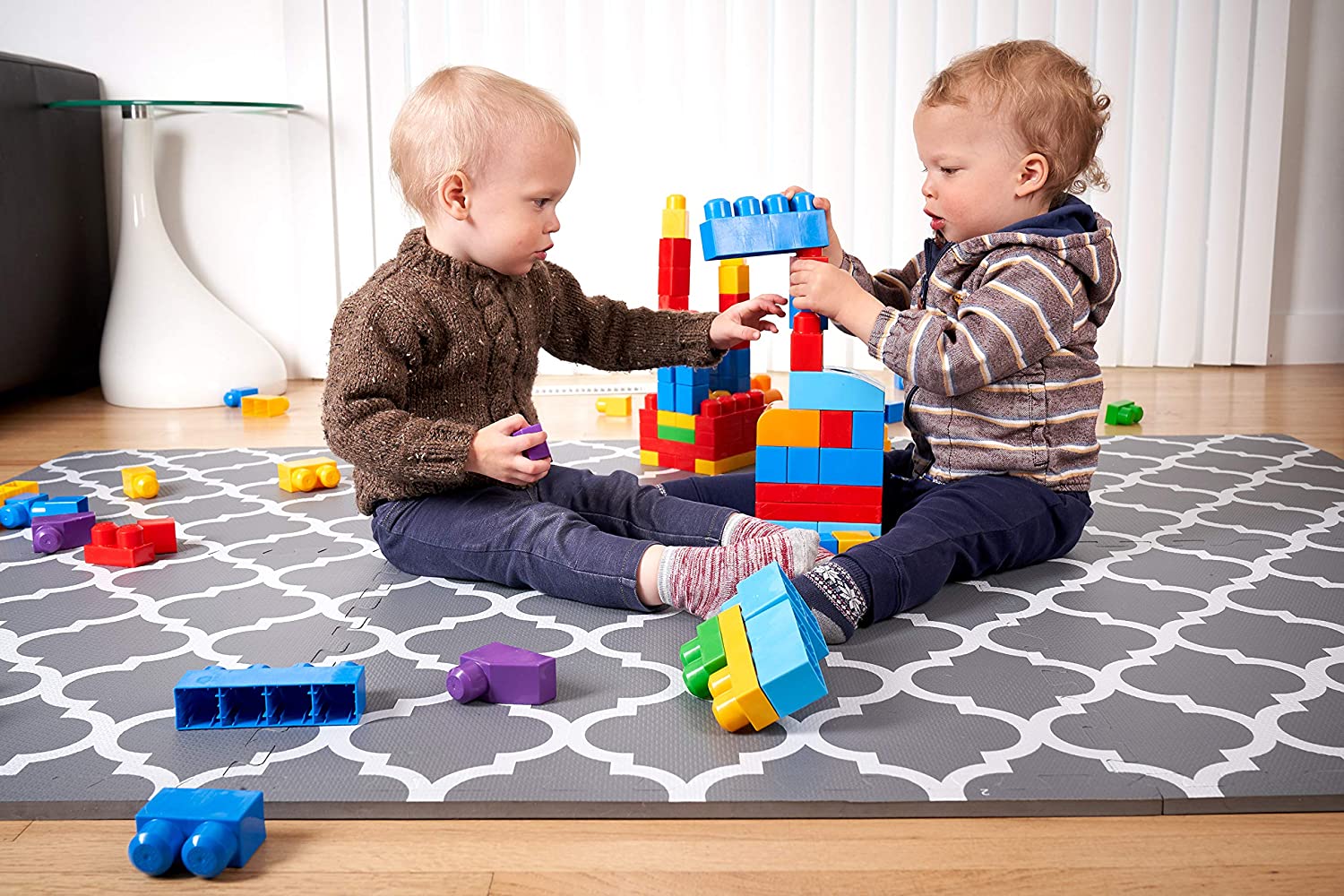 MAT-CHIC Stylish Baby Foam PlayMat - Soft Foam Play mat for Baby, Toddlers, and Kids, Large Non-Toxic Foam Interlocking Floor Tiles for Infant Tummy time