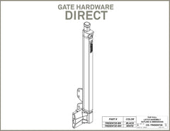 Trident 20 Inch Tall Black Magnetic Pool Child Safety Gate Latch | Keyed Alike | TRIDENT-20-BK-KA