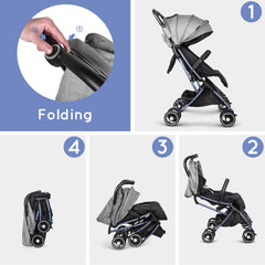 besrey Baby Stroller Lightweight Easy Fold Compact Travel Stroller Gray