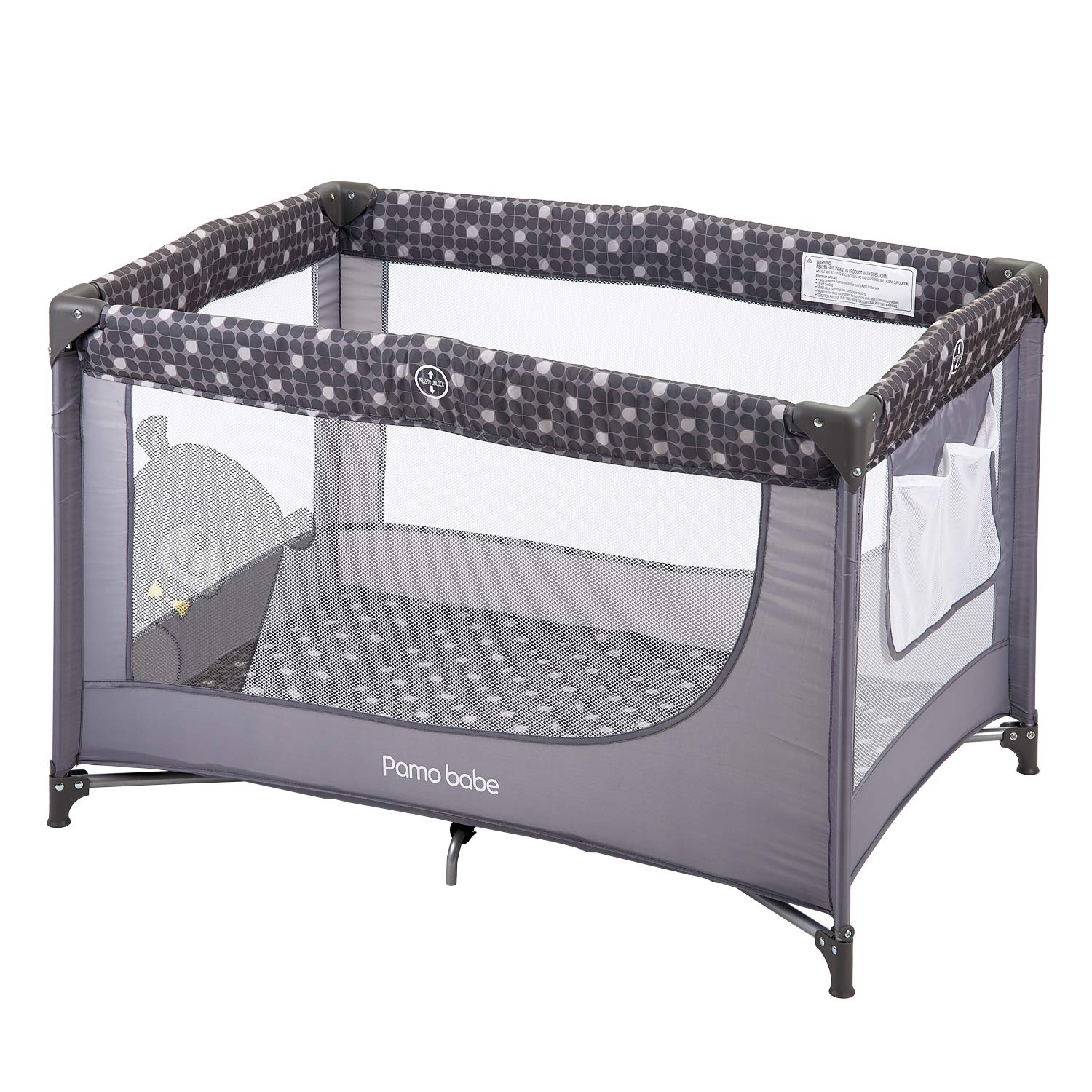 Comfortable Playard,Sturdy Play Yard with Mattress (Grey)