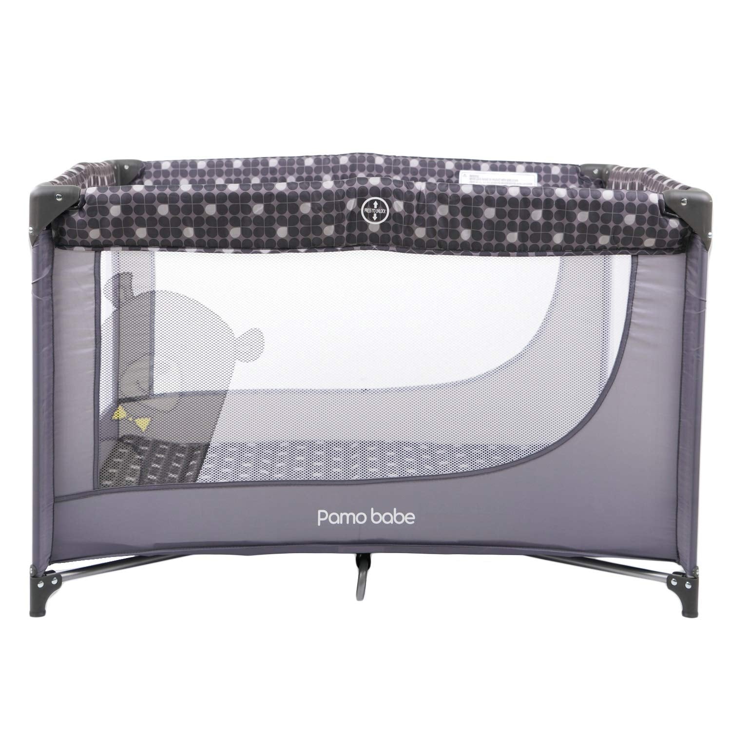 Comfortable Playard,Sturdy Play Yard with Mattress (Grey)