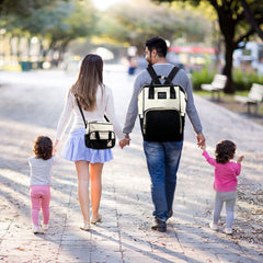 Diaper Bag Backpack - MOSFiATA 2 Stylish Multifuctional Waterproof Travel Backpack for Mom and Dad, Large Capacity Maternity Baby Diaper Changing Bag with Stroller Straps