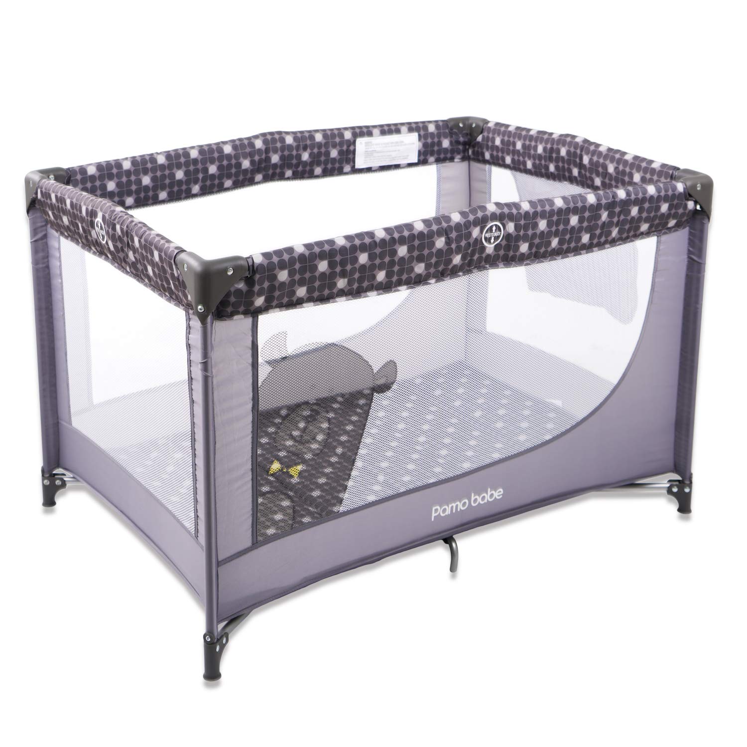 Comfortable Playard,Sturdy Play Yard with Mattress (Grey)