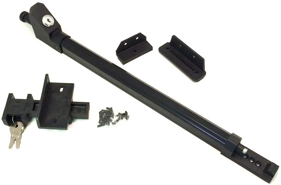 Weatherables Trident 10 Inch Tall Black Magnetic Vertical-Pull Pool Child Safety Gate Latch | Keyed Alike | TRIDENT-10-BK-KA-WEA