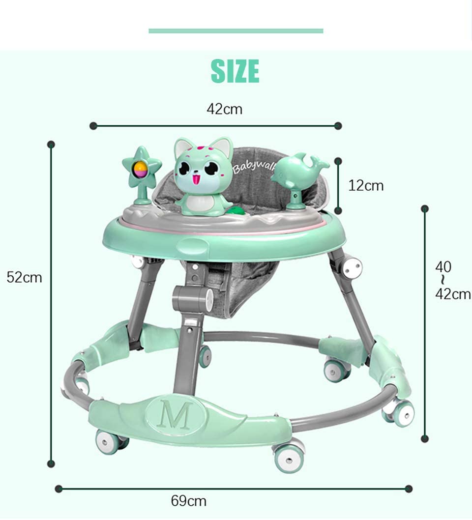 Olz Baby Walker 6-Speed Adjustment Multi-Function Anti-Rollover Anti-O-Legs Men and Women Toddler Walker