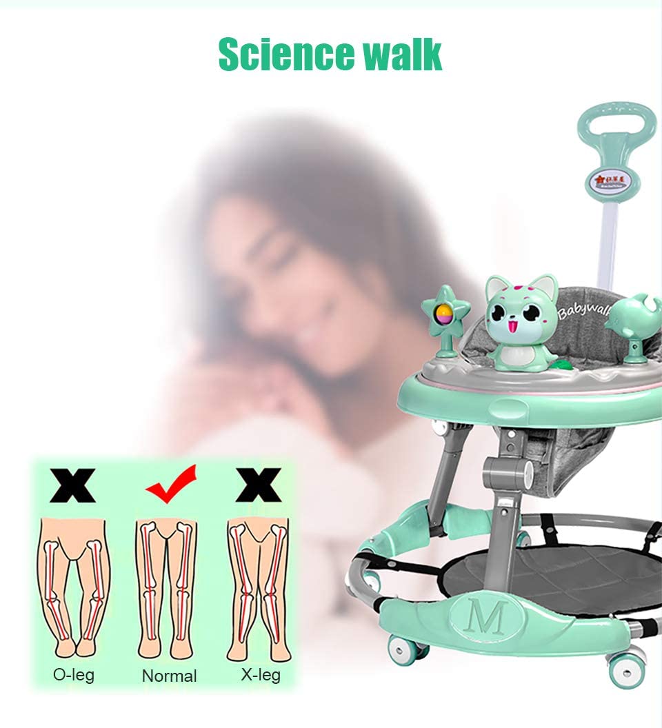 Olz Baby Walker 6-Speed Adjustment Multi-Function Anti-Rollover Anti-O-Legs Men and Women Toddler Walker