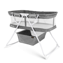 besrey Baby Bassinet 2 in 1 Lightweight Portable Baby Bed with Breathable Net/Harmless Mattress/Quick Foldable Design for up 33 lbs/ 5 Months Infant, Baby Gray