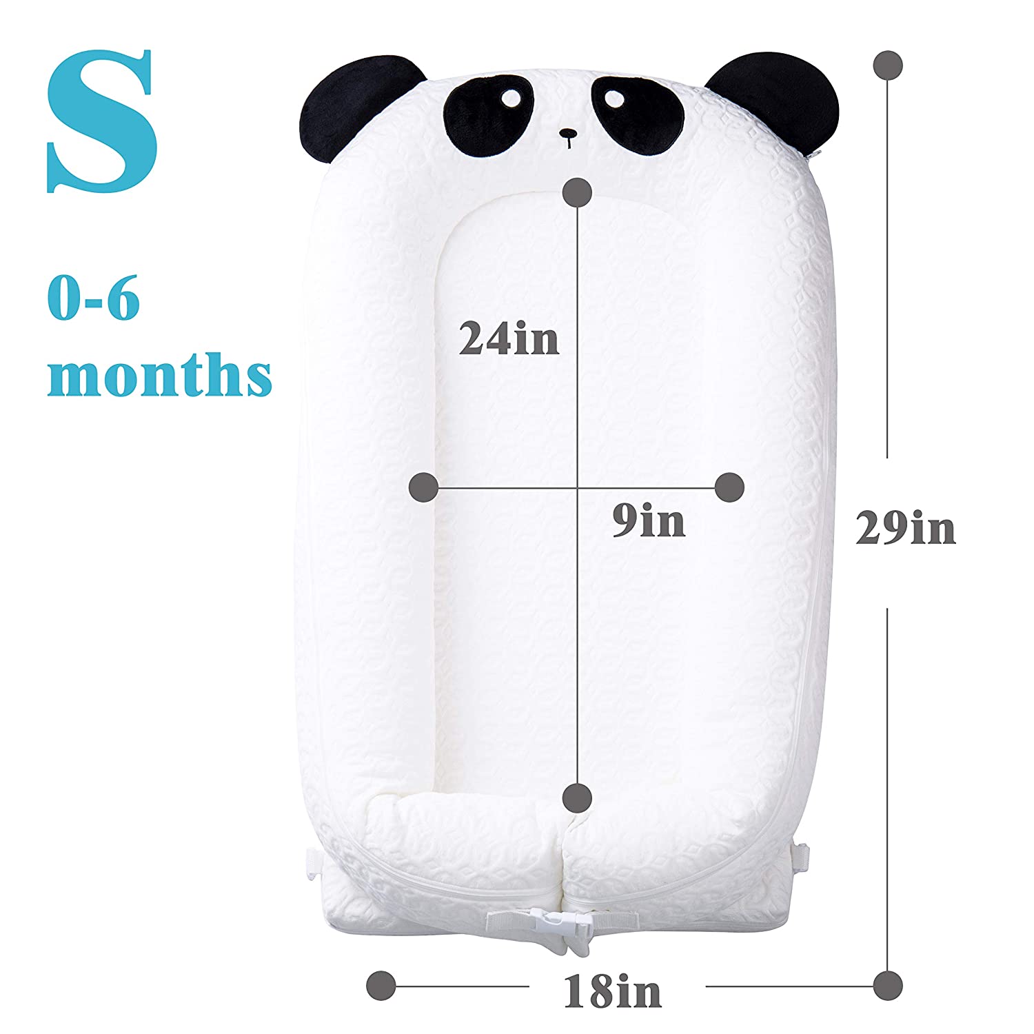 SDADI Baby and Infant Lounger, Newborn Portable Nest, Tencel Cover and Thermolite Fill, Suitable from 0-6 Months, White