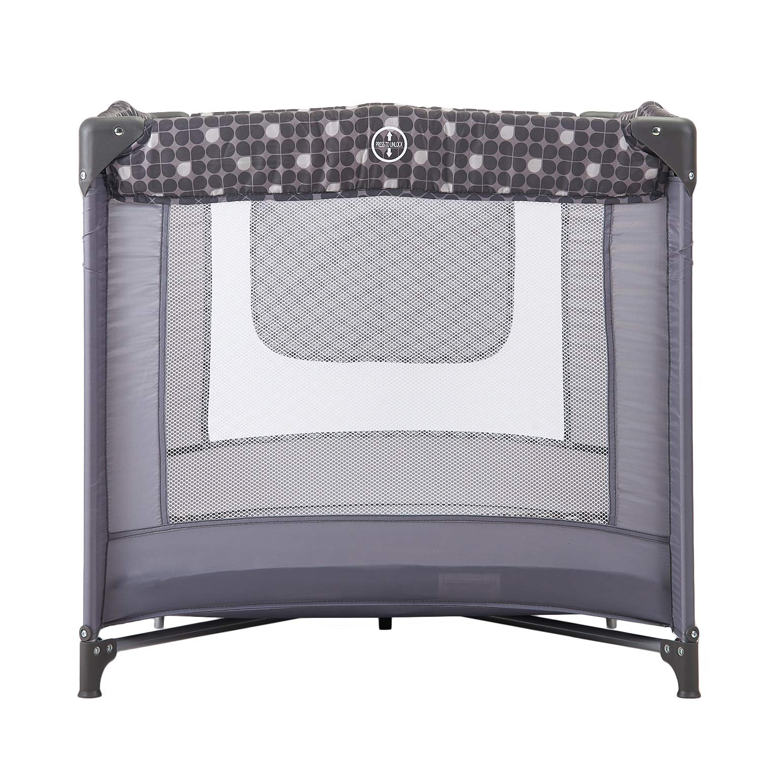 Comfortable Playard,Sturdy Play Yard with Mattress (Grey)
