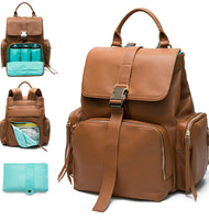 Diaper Bag Backpack by Mominside, Leather Backpack for Women, Travel Backpack Baby Bag with 15 Pockets, Changing Pad