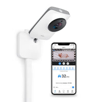 New Miku Pro Smart Baby Monitor & Wall Mount: HD Video Baby Monitor with Camera & Audio, Real-Time, Contact-Free Breathing & Sleep Tracking - Night Vision, Humidity & Temperature - Two-Way Talk, Sound