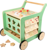 Small Foot Wooden Toys Premium Pastel Wooden Baby Walker and playcenter Move it