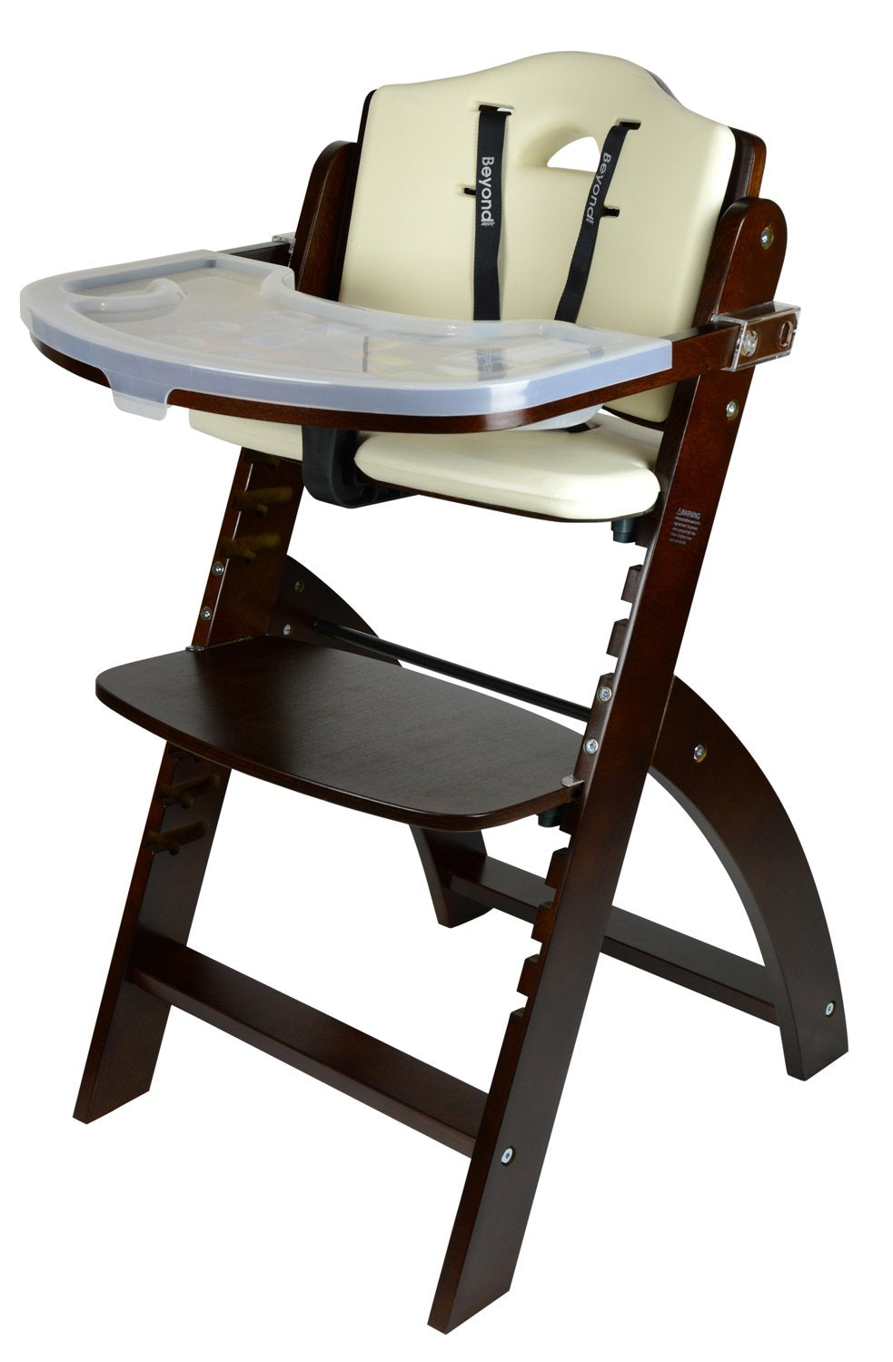 Abiie Beyond Wooden High Chair with Tray. The Perfect Adjustable Baby Highchair Solution