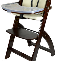 Abiie Beyond Wooden High Chair with Tray. The Perfect Adjustable Baby Highchair Solution