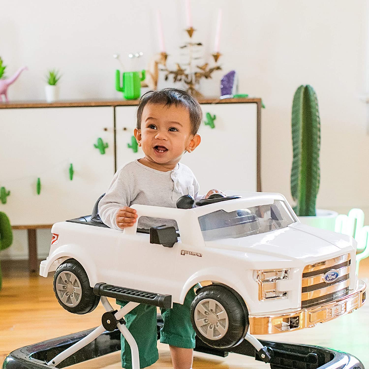 Bright Starts 3 Ways to Play Walker - Ford F-150, White, Ages 6 months +