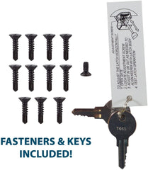 Weatherables Trident 10 Inch Tall Black Magnetic Vertical-Pull Pool Child Safety Gate Latch | Keyed Alike | TRIDENT-10-BK-KA-WEA