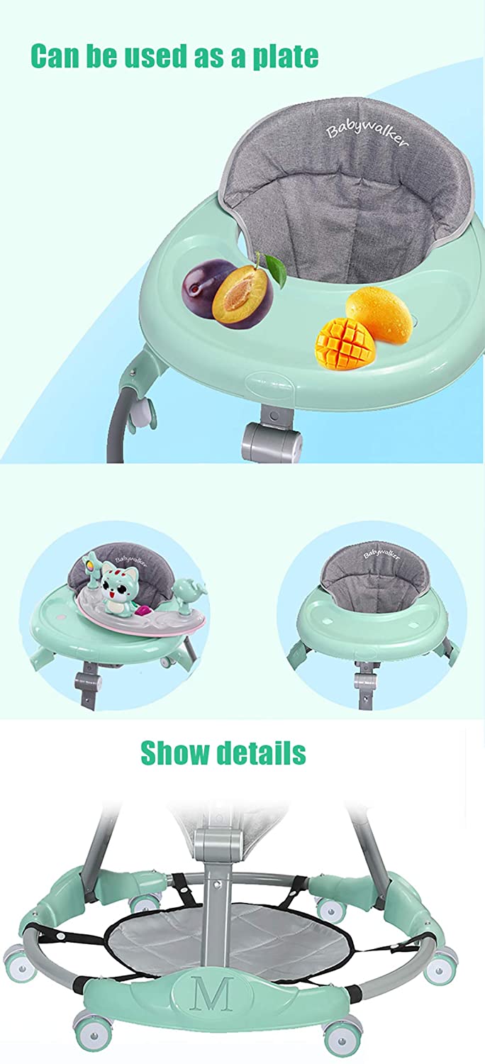 Olz Baby Walker 6-Speed Adjustment Multi-Function Anti-Rollover Anti-O-Legs Men and Women Toddler Walker