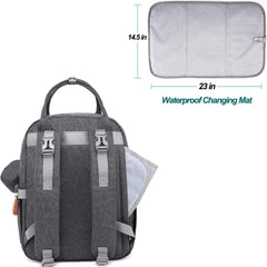 Diaper Bag Backpack, BabbleRoo Baby Nappy Changing Bags Multi function Waterproof Travel Back Pack