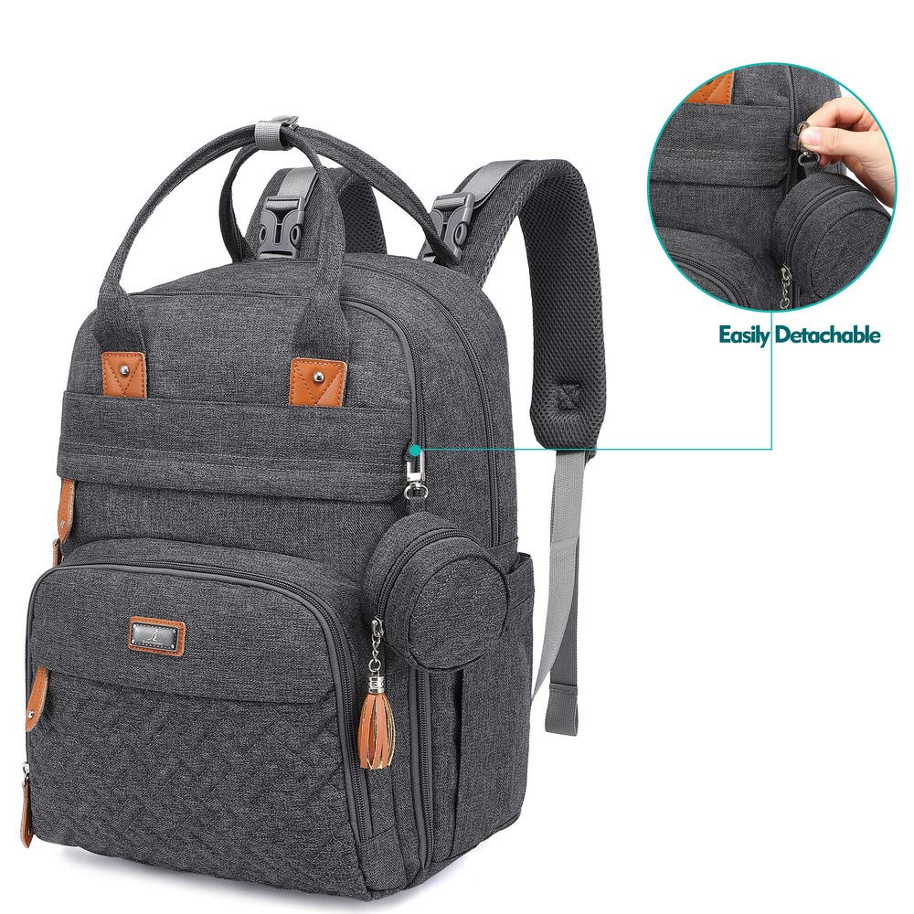 Diaper Bag Backpack, BabbleRoo Baby Nappy Changing Bags Multi function Waterproof Travel Back Pack