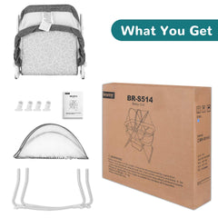 besrey Baby Bassinet 2 in 1 Lightweight Portable Baby Bed with Breathable Net/Harmless Mattress/Quick Foldable Design for up 33 lbs/ 5 Months Infant, Baby Gray