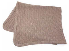 Baby Blanket & Lap Throw,100% Baby Alpaca Wool, Unisex, Hypoallergenic, Dye Free, Pure & Natural (Taupe Rose)