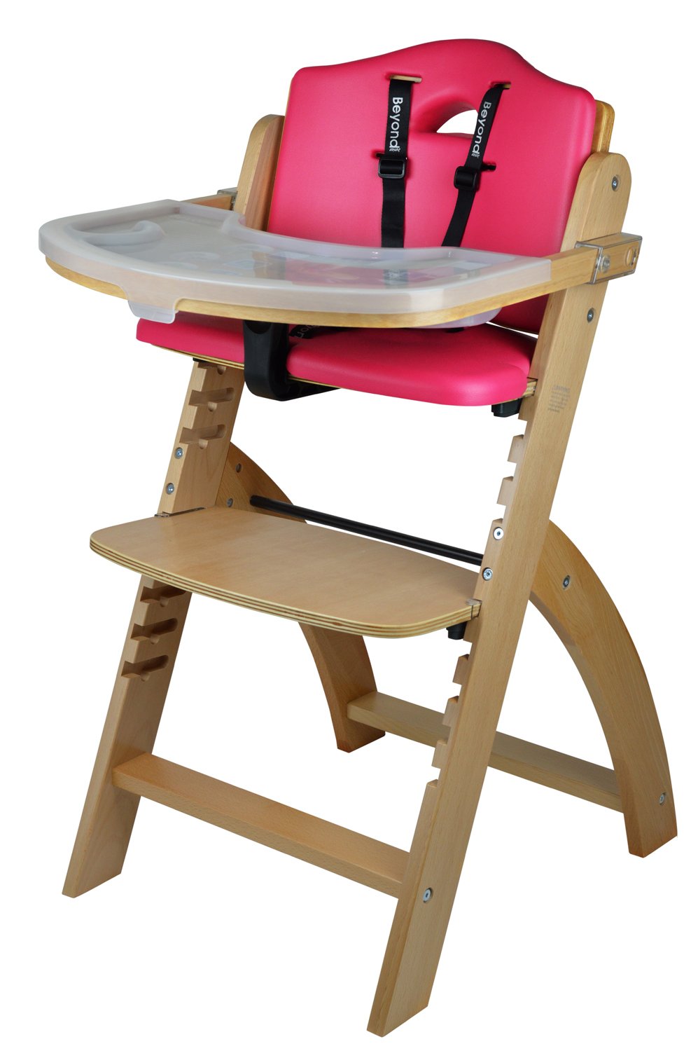 Abiie Beyond Wooden High Chair with Tray. The Perfect Adjustable Baby Highchair Solution