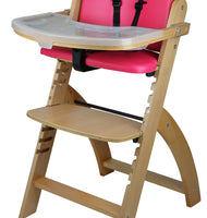 Abiie Beyond Wooden High Chair with Tray. The Perfect Adjustable Baby Highchair Solution