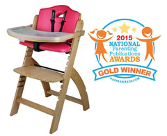 Abiie Beyond Wooden High Chair with Tray. The Perfect Adjustable Baby Highchair Solution