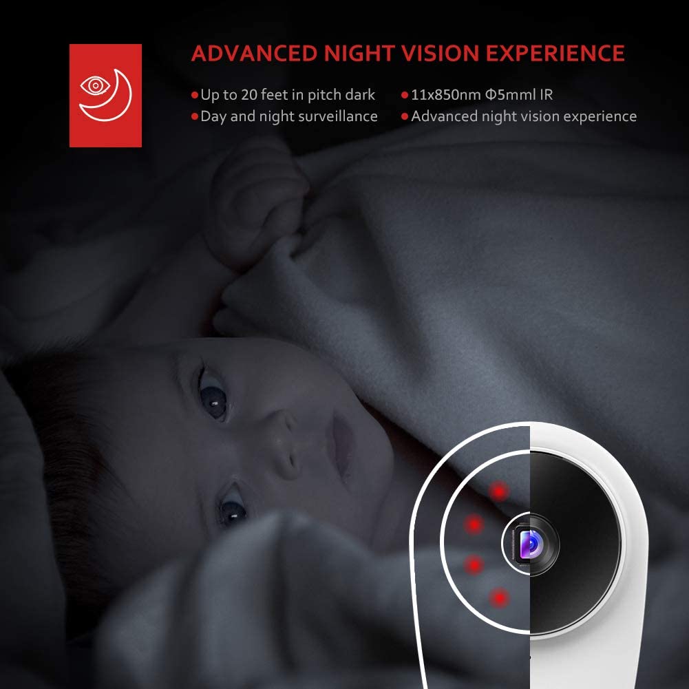Victure 1080P FHD Baby Monitor Pet Camera 2.4G Wireless Indoor Home Security Camera