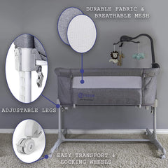 Bedside Bassinet Crib Baby Bassinet Bed Side Sleeper Bassinet for Baby Playpen Wheeled Portable