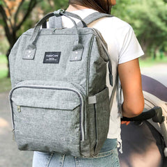 KiddyCare Diaper Bag Backpack, Multi-Function Baby Bag, Maternity Nappy Bags for Travel, Large Capacity, Waterproof, Durable and Stylish for Woman & Men, Gray