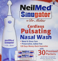 NeilMed Sinugator Cordless Pulsating Nasal Wash with 30 Premixed Packets