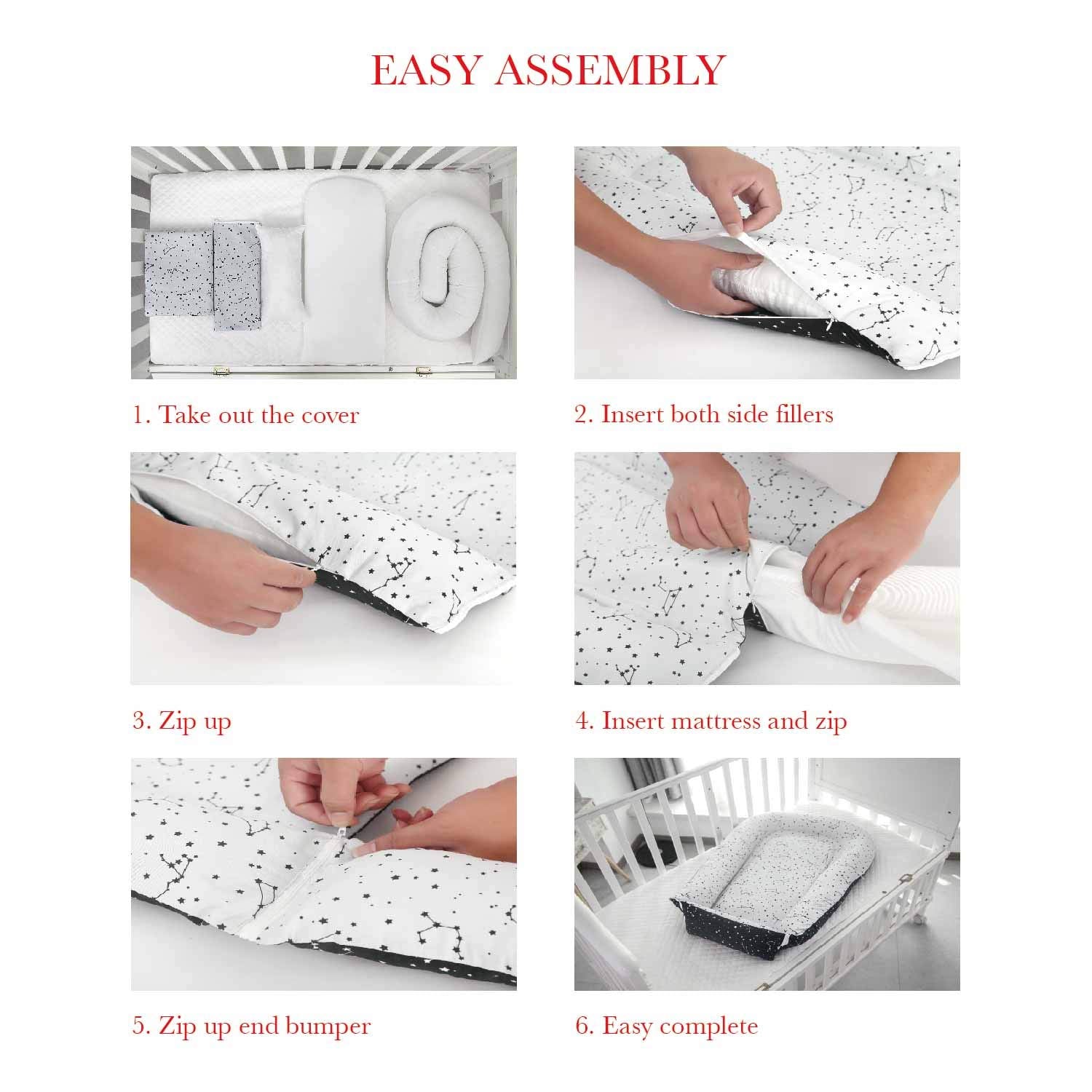 Premium Baby Nest Sleeper - Durable 100% Cotton Baby Nest, Baby Lounger - Soft Portable Crib Perfect for Co-Sleeping and Travelling