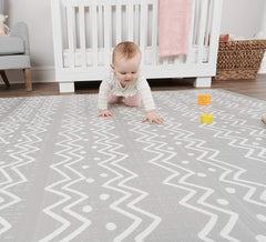 Regalo Sensory & Learning My Play Mat, Foldable & Reversable, Waterproof, Bonus Kit, Includes Travel Case with Carry Strap, Grey, Extra Large