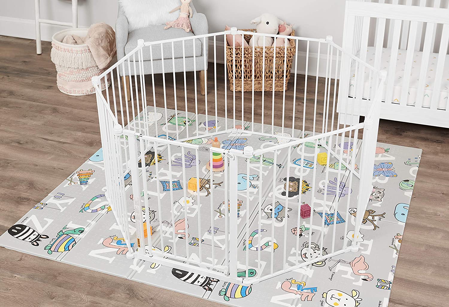 Regalo Sensory & Learning My Play Mat, Foldable & Reversable, Waterproof, Bonus Kit, Includes Travel Case with Carry Strap, Grey, Extra Large