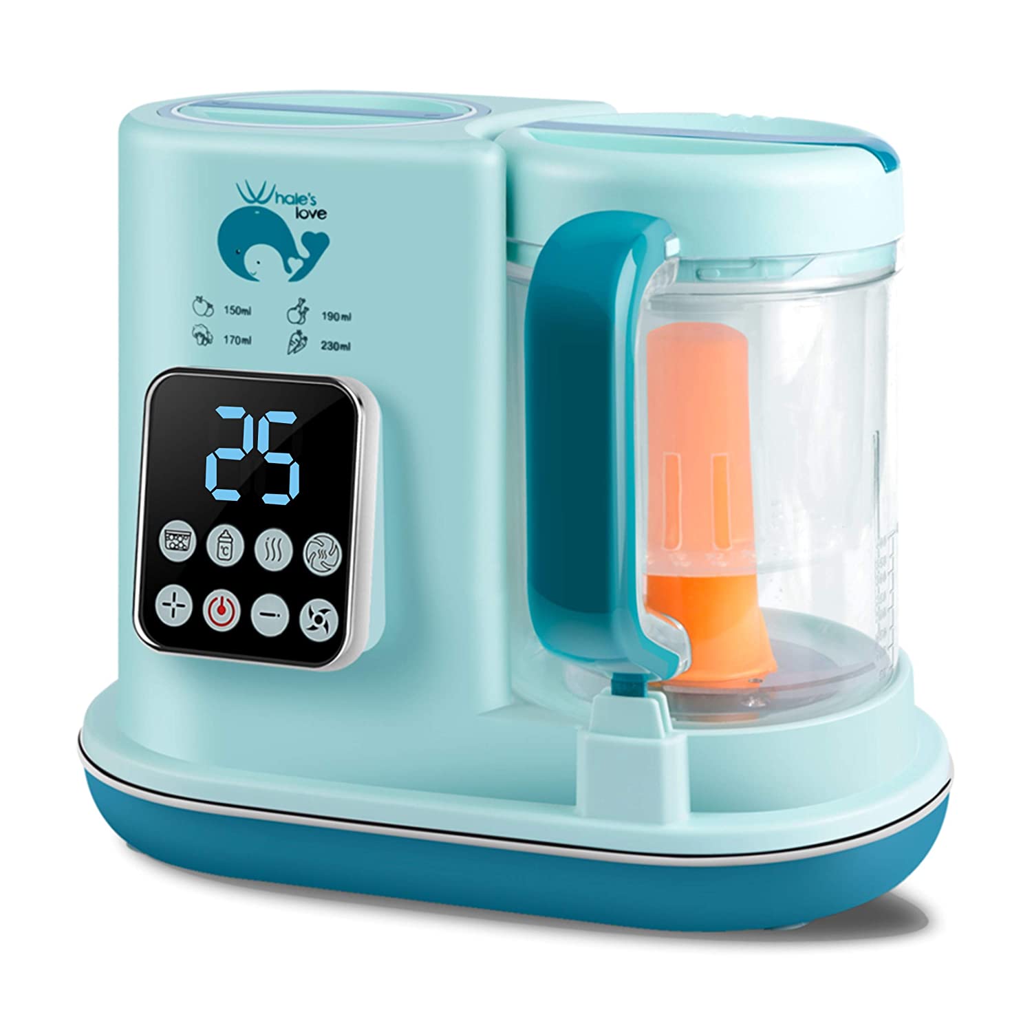 Whale's Love Baby Food Maker 5 in 1 Baby Food Processor Blender Grinder Steamer Warmer