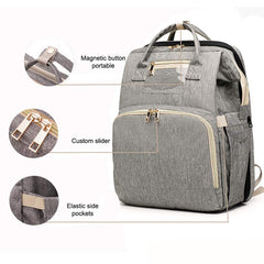 3 in 1 Travel Bassinet Foldable Baby Bed, Portable Diaper Changing Station Mummy Bag Backpack, Portable Bassinets for Baby and Toddler, Travel Crib Infant Sleeper, Baby Nest with Mattress (Gray)