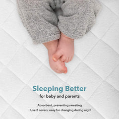 Oubonun Waterproof Crib Mattress Cover (Set of 2) - 52x28