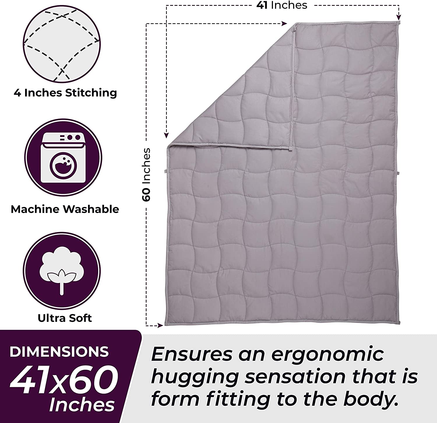 Florensi Weighted Blanket for Kids with Removable Bamboo Duvet Cover (7 Lbs & 41