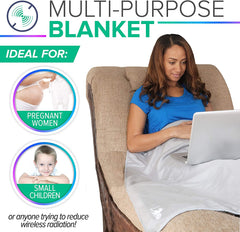 DefenderShield EMF Radiation & 5G Protection Blanket - Universal Organic Bamboo Anti-Radiation Throw Cover for Fertility, Pregnancy, Infants, Babies, Children - Maternity & Baby Blanket (36