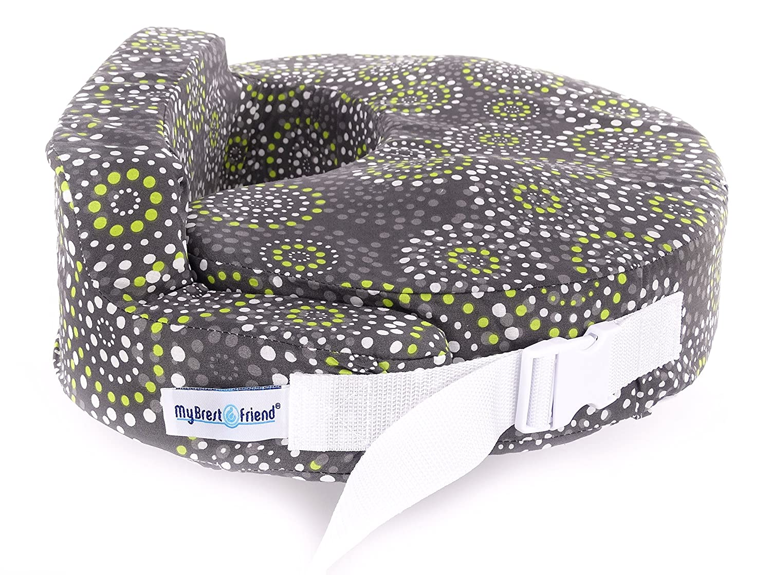 My Brest Friend Original Nursing Posture Pillow, Grey & Yellow Fireworks